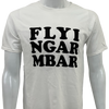 flying armbar white tshirt black lettering front view