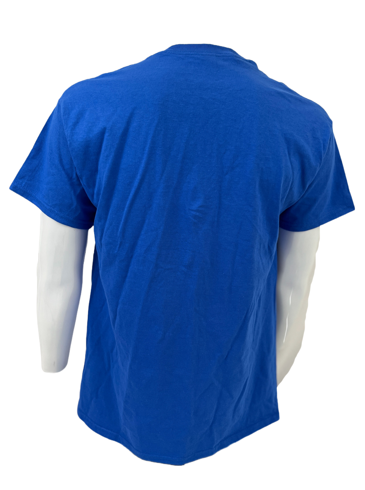 wristlocker blue shirt white font back view