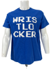 wristlocker blue shirt white font front view