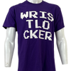 wristlocker purple shirt white font front view